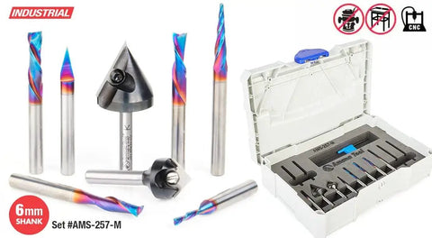 Built To Crush Projects Like A Champ 8 Piece CNC Router Bit Set With Spektra Coated Carbide Blades For Flawless Cuts And Serious Durability Arrives In A Stackable Systainer Case Sized For 6Mm Shanks.