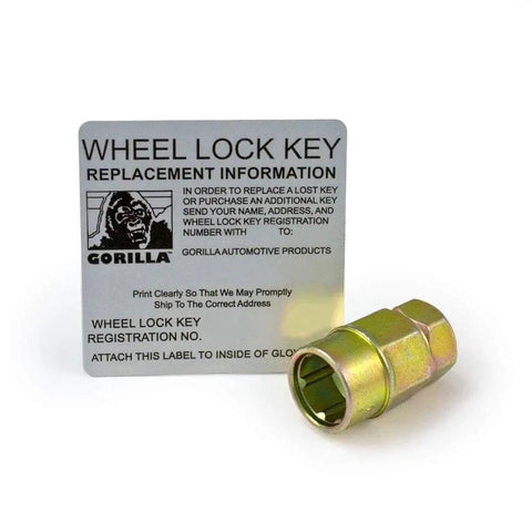 Acorn Gorilla Guard Wheel Locks 12mm x 1.50 Thread Size Four Pack With Key And Dual Hex Keys, wheel lock key replacement card
