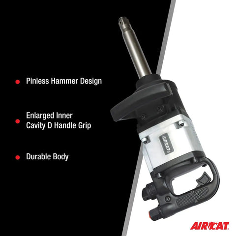 Heavy Duty 1 Inch Straight Impact Wrench Featuring A Pinless Hammer Mechanism And Eight Inch Extended Anvil Delivers Two Thousand Foot Pounds Of Badass Torque Built Like A Rock Solid Workhorse For Professional Garage Shops