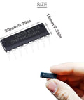 SN74HC595N 8 Bit Serial In Parallel Out Shift Register With Three State Outputs DIP 16 High Speed Transmission Includes 20 DIP 16 IC Sockets, 20mm x 10mm chip with pins