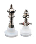 Bulk Pack Of 10 S-30S1 Series Rubber Vacuum Suction Cups For Industrial Pneumatic Manipulator Systems, two sizes of white rubber suction cups.