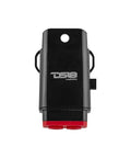 Badass 8 AWG Marine Fuse Holder With Waterproof Red Silicone Sheath And Solid Brass Terminals Includes Quick Install ATC Fuses, black housing view.
