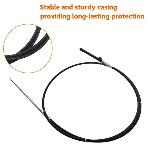 GEN II 14Ft Control Cable 2 Pack for Mercury Mariner with durable black sheath in circular layout, Replaces CC18914
