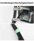 Silicone Cable Ties Reusable Flexible Cord Organizer With Adjustable Length Two Size Options Durable Clips Fifteen Pack In Five Modern Colors Perfect For Cables Home Office Travel Snacks And Hair securing cables on a device