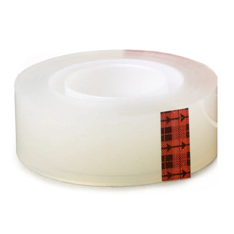 Crystal Clear Tape For Office And Home Use Three Quarter Inch Wide By 1000 Inches Long Pack Of 12 Rolls, single roll close-up