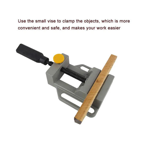 Mini Vise Clamp For Drill Press And Bench Projects With Quick Release Jaws Aluminum Alloy 3 Inch Capacity Multi Function Bench Vice Built Tough With Gold Plated Screws, holding wood