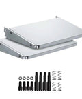 Pair Of Heavy Duty Folding Extension Tables For 13 Inch Thickness Planers with silver rollout wings and mounting hardware.