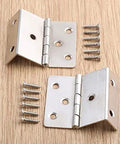Two Pack Zinc Alloy Cabinet Door Hinge Set 43 By 17 mm Vintage Style Furniture Hardware Silver Finish with Screws