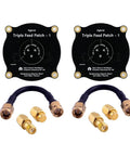 Two 5.8GHz Triple Feed Patch Antenna With 9.4dBi High Gain for FPV Racing Drones, SMA Dummy Load Terminators, Pack Of 2