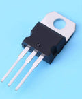 Close-up of a three-pin transistor from the 60 Piece Three Pin Transistor Assortment Kit Packing Top Shelf Semiconductor Gears.