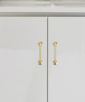 Vintage Brass Cabinet Handle With 96mm Centers Double Hole For Kitchen Cabinets And Furniture Retro Wardrobe Door Pulls solid brass