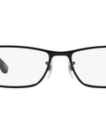 Unisex RX6238 Square Prescription Eyewear Frames in Shiny Black with Demo Lens, Eye Size 53mm, front view