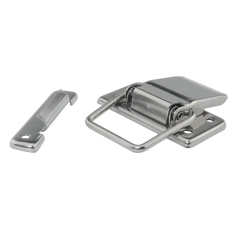 Stainless Steel Cabinet Hasp Latch Lock Hardware Two Pack With Mounting Screws Spring Loaded Toggle Catch For Mechanical Equipment Case Rust