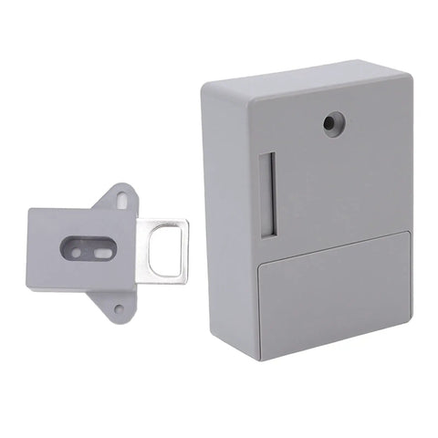 Kick Back And Relax Knowing This Heavy Duty Electronic Cabinet Lock Kit Keeps Your Drawers Locked Tight With Easy Peasy Keypad And Remote Access Plus Crisp Audio Chimes For Rock Solid Kid Safe Storage You Can Trust, gray lock and latch.
