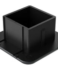 Black Metal Flag Trailer Hitch Cover For 2 Inch Receivers showing square profile and durable black finish