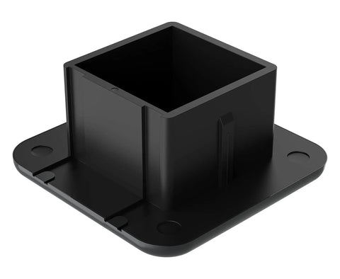 Black Metal Flag Trailer Hitch Cover For 2 Inch Receivers showing square profile and durable black finish
