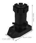 Adjustable Cabinet Legs Black Leveling Feet 4 Pieces With Height Adjustment Moisture Resistant ABS Plastic For Wardrobes And Bathrooms