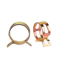 Close-up of 155Pcs Zinc Plated Car And Truck Spring Hose Clamps Set 6Mm To 22Mm, showing zinc-plated finish and open ends.