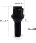 Premium Lug Wheel Studs Kit For BMW E12 E28 E34 E39 E60 E61 E24 E63 E64 High Grade Steel Bolts And Nuts To Upgrade Your Ride With Smooth Fits And Heavy Duty Reliability. Black steel lug bolt, 53.5mm x 26mm, 60° seat