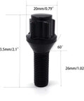 Premium Black Lug Wheel Studs Kit And Locking Bolts For BMW Models E12 E28 E34 E39 E60 Plus Heavy Duty Replacement Lugs black steel, 53.5mm