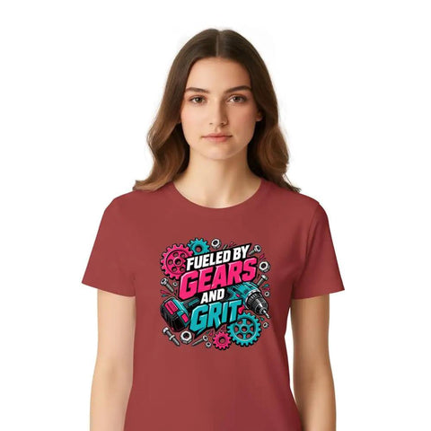 Cool Mechanical Engineer T Shirt With Neon Industrial Gear Art For Workshop Gurus And Garage Tinkerers Who Love Bold Tee Designs And Maker Energy, maroon, unisex, graphic print shirt.