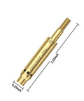 Red Laser Crossbow Bore Sight With Batteries, Easy Thread-On Red Dot Boresighter in brass with dimensions labeled