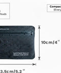Waterproof Minimalist Pouch For Outdoors Junkies, Airtight Zipper TPU Wallet For Cards, Keys, And Cables, Ultra Compact Black