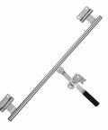 55-Inch Cam Bar Door Lock For Enclosed Trailers And RVs, heavy-duty zinc-plated steel with swing latch, front view