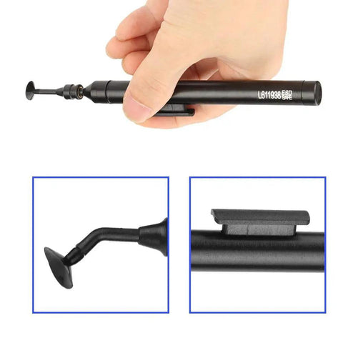 Portable Vacuum Suction Pen Kit With Six Suction Pads And Two Tips For Snagging ICs And SMDs A Lightweight Grab And Go Electronics Pickup Tool