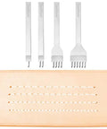 Leather Craft Hole Punch Set With 1, 2, 4, 6 Prongs For Lacing And Stitching 4mm Punches Carbon Steel Tools Easy To Use