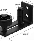 Two Piece Adjustable Floor Guide For Sliding Barn Doors With Eight Setup Options Low Profile Flush Bottom Design Carbon Steel And POM Nylon Matte Black Finish
