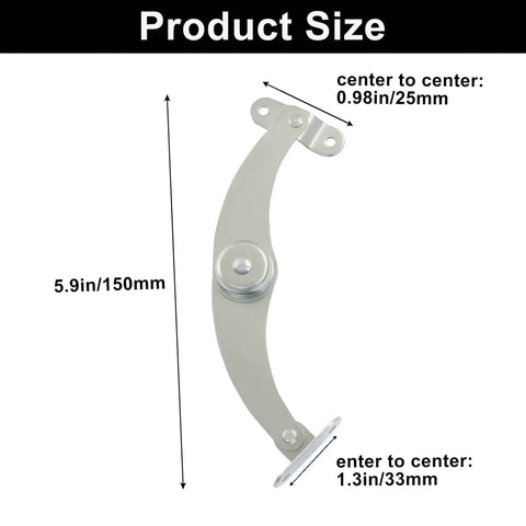 2 Pack Heavy Duty Lid Support Hinges 180 Degree Adjustable for Cabinets, Furniture and Gates in Stainless Steel Silver shown