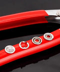 Snap Fasteners Kit With 100 Sets Of Metal Snaps And Pliers Tool For DIY Crafts Clothing Sewing Hats Easy Fabric Installation Nine Point Five Millimeter 400 Pieces Ideal For Craft Projects And Quick Repairs close-up view