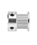 Aluminum 16 Tooth Timing Belt Pulley 5mm Bore 2mm Pitch For 6mm Wide Belts side view with smooth engagement teeth