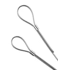 Two steel cables with 120 Piece Aluminum Crimp Sleeve Set For Three Thirty Second Inch Wire Rope And Cable, Heavy Duty Quick Lock End Sleeves.