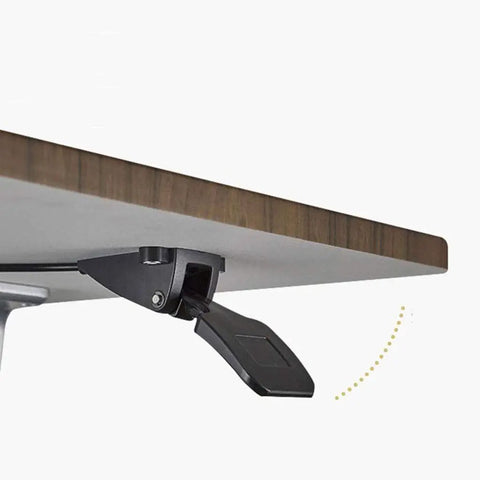 Pneumatic height adjustment lever of Slick Rolling Mobile Laptop Desk Cart With Pneumatic Height Adjustable Sit Stand Ergonomic Wood Platform.