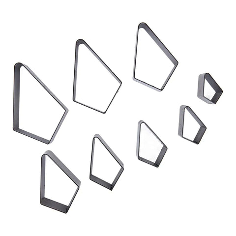 8 Piece Leather Punch Die Set Diamond Shaped Holes For Leather Craft Dope High Carbon Steel Cutting Dies Displayed on White Background