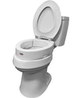 Hinged Round Raised Toilet Seat Riser With 3.5 Inch Lift, 300 Lb Capacity, Universal Fit For Standard And Elongated Toilets