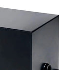 Top corner of 10 Gallon Welded Steel Hydraulic Reservoir Tank 14 Gauge Metal Construction Black Finish With 2 Inch Suction Port And 0.75 Inch Return Port
