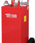 30 Gallon Portable Heavy Duty Gas Caddy With Wheels, Fuel Storage Tank For Gasoline And Diesel, red, with siphon pump