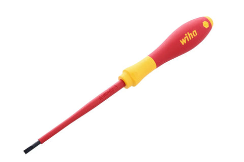 Insulated Slotted And Phillips Screwdriver Set, 1000 Volt Safety Rated, red and yellow SoftFinish Cushioned Grip handle shown