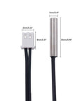 Two Pack 3M 10K NTC Thermistor Temperature Sensor Probes With 5x25mm Stainless Steel Housing -25 to 125 Celsius Range