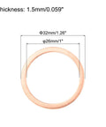 Top Shelf 12 Pack Copper Flat Washers 26 X 32 X 1.5 Mm dimensions showing thickness for hydraulic fittings and plumbing use.