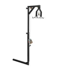 Hitch Mounted Deer Hoist With Gambrel Winch, 500 Lb Capacity, Adjustable Height And 360 Degree Swivel, Beefy Truck Bed Game Hoist For Hunting And Hanging Gear, black steel hitch mount with gambrel