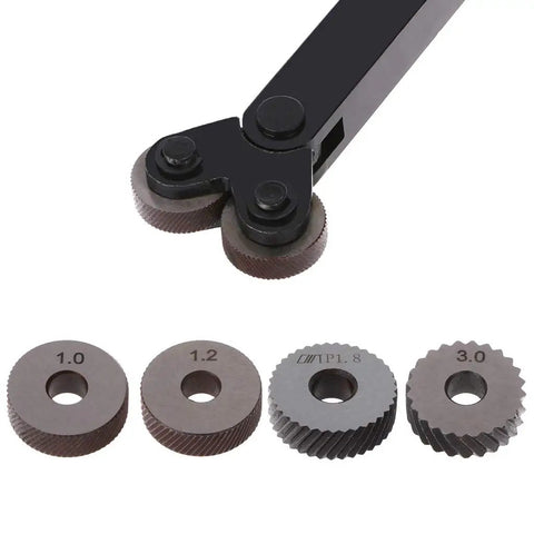 Two Piece Knurl Wheels Knurling Tool Kit 1.0mm 1.2mm 1.8mm 3.0mm For Metalworking Replacement Knurl Wheels and Knurl Pattern Roller
