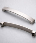 Curved Arch Cabinet Pulls Zinc Handle Bar 5.5 Inch Length With 5 Inch Center To Center Mounting Brushed Nickel Finish 7/8 Inch Width
