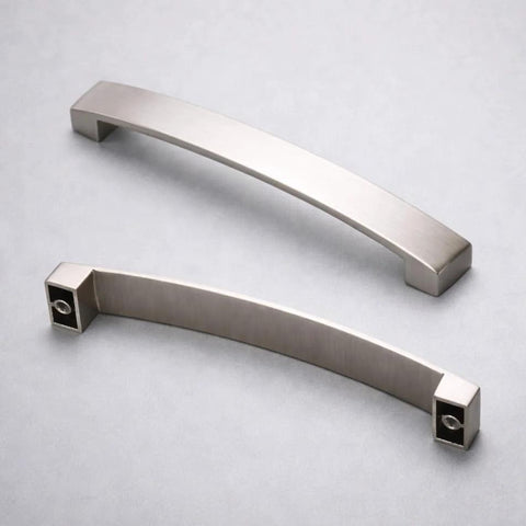 Curved Arch Cabinet Pulls Zinc Handle Bar 5.5 Inch Length With 5 Inch Center To Center Mounting Brushed Nickel Finish 7/8 Inch Width