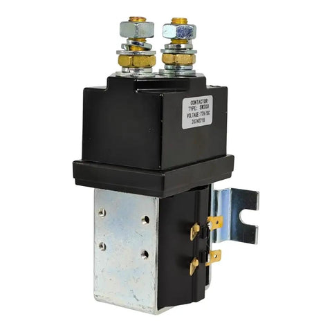 Built Tough Sw200 72V 400A Contactor Solenoid Switch Heavy Duty Electric Relay with dual terminals and metal base.
