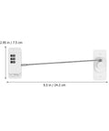Measurements of the 3 Pack Window Safety Limiters No Drill Easy Install ABS Shell And Steel Locking Straps For Cabinets And Windows