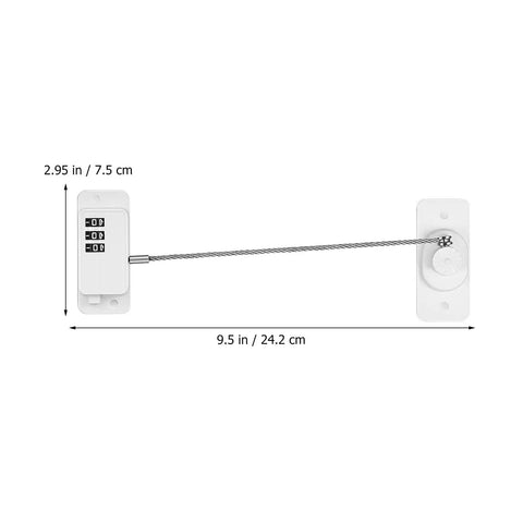 Measurements of the 3 Pack Window Safety Limiters No Drill Easy Install ABS Shell And Steel Locking Straps For Cabinets And Windows